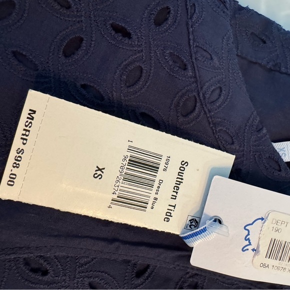 NWT Southern Tide Navy Eyelet Fabric -Women’s XS - Picture 6 of 12